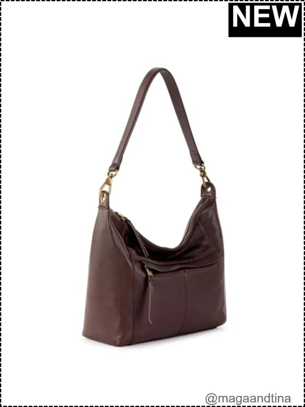 Large Leather Hobo Bag Crossbody Purse with Zipper Pocket